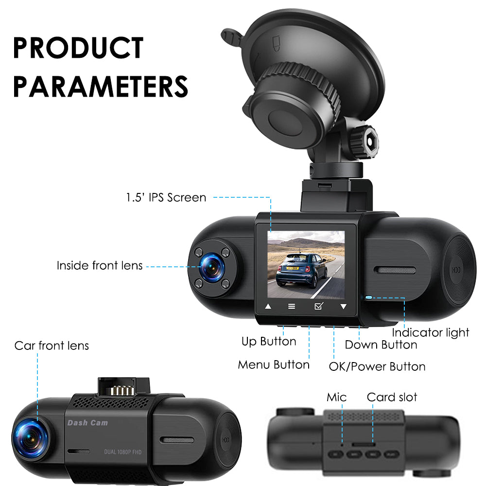 carpuride-m8-dual-lens-dashcam-fhd-1080p-mit-display image 6