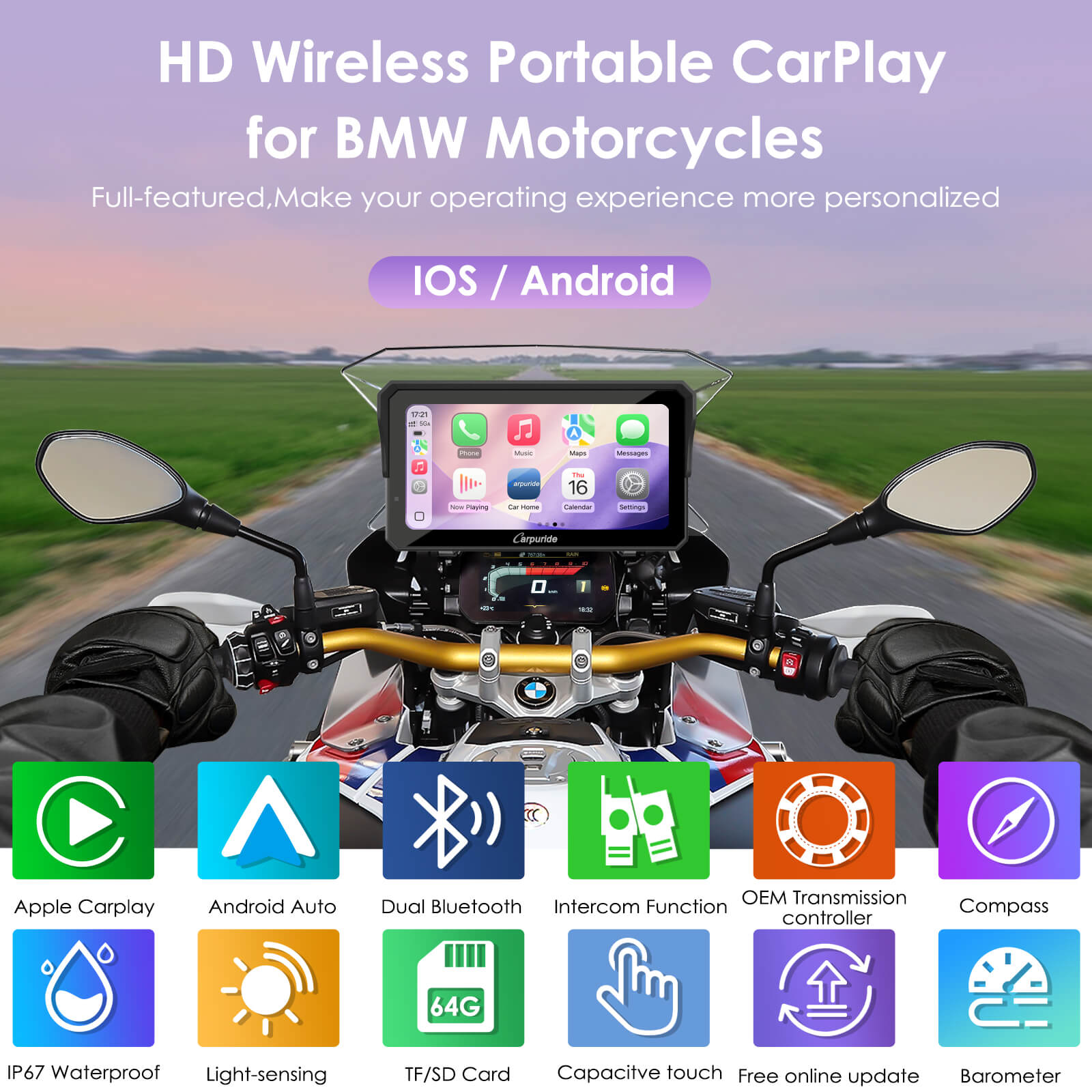 carpuride-w602bs-motorrad-display-6-zoll-bmw-carplay image 3