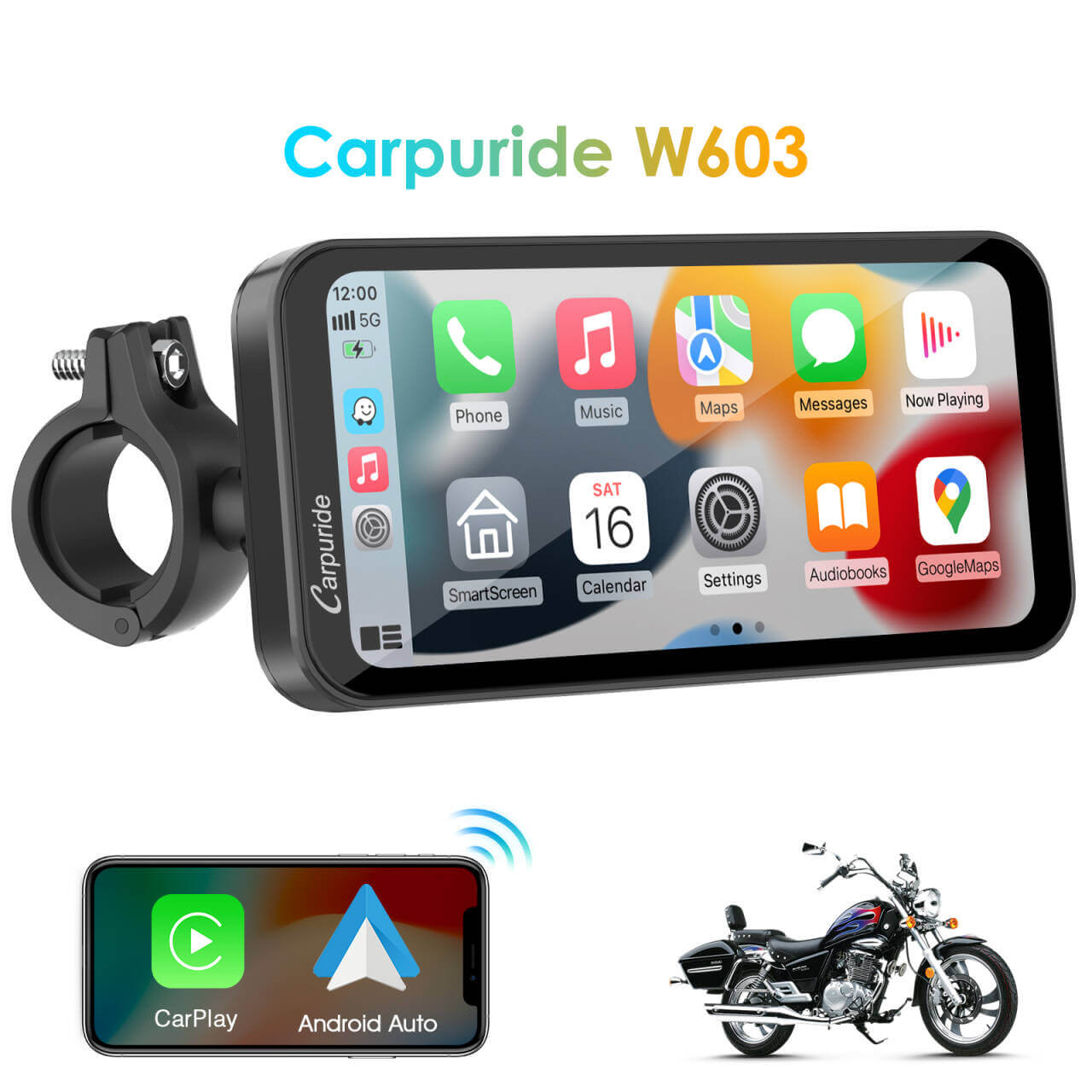 carpuride-w603-motorrad-stereo-carplay-ip67-wasserdicht image 1