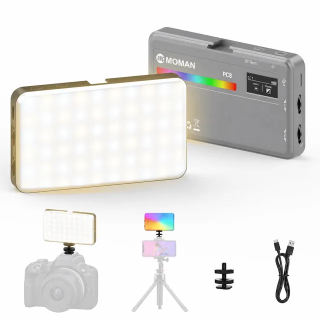 moman-pc8-rgb-videoleuchte-led-grau-2500k-8500k image 1