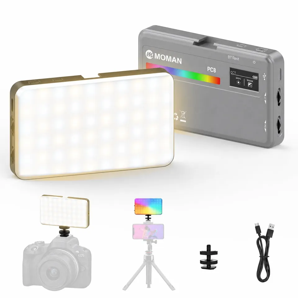 moman-pc8-rgb-videoleuchte-led-grau-2500k-8500k image 1