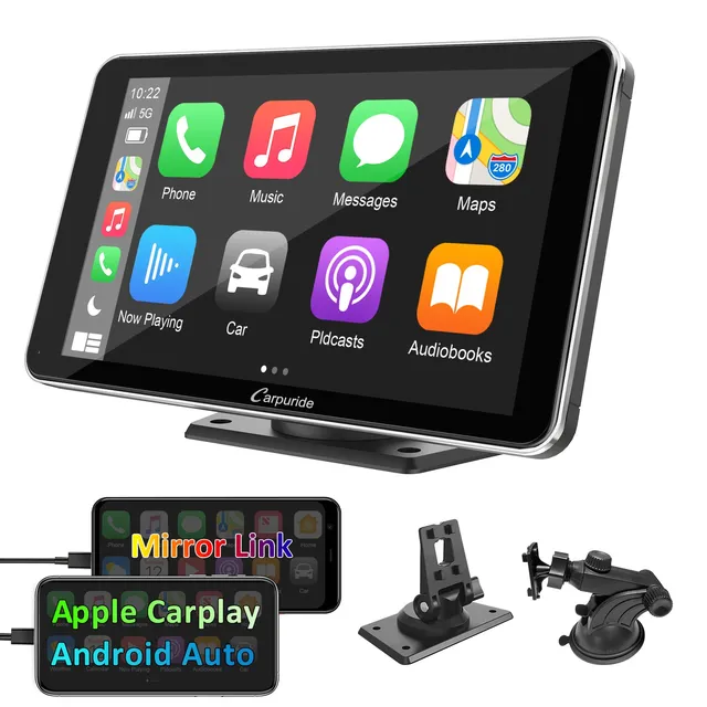 carpuride-car-smart-stereo-autoradio-7-zoll-silber-rahmen-carplay image 1