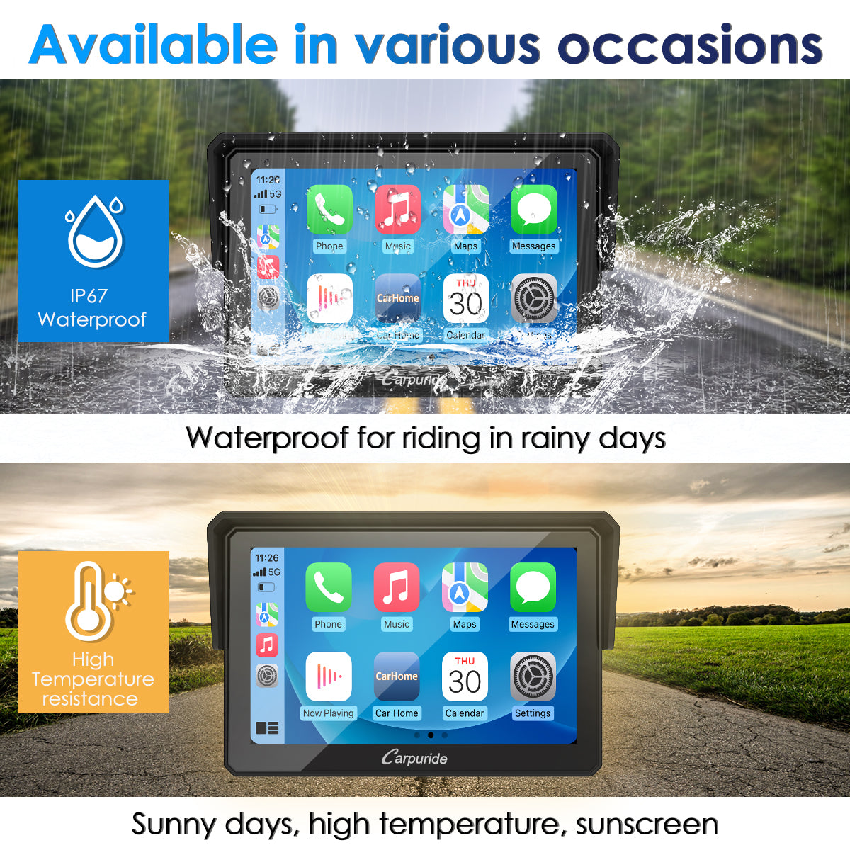 carpuride-w502-motorrad-stereo-carplay-5-zoll-ip67 image 6