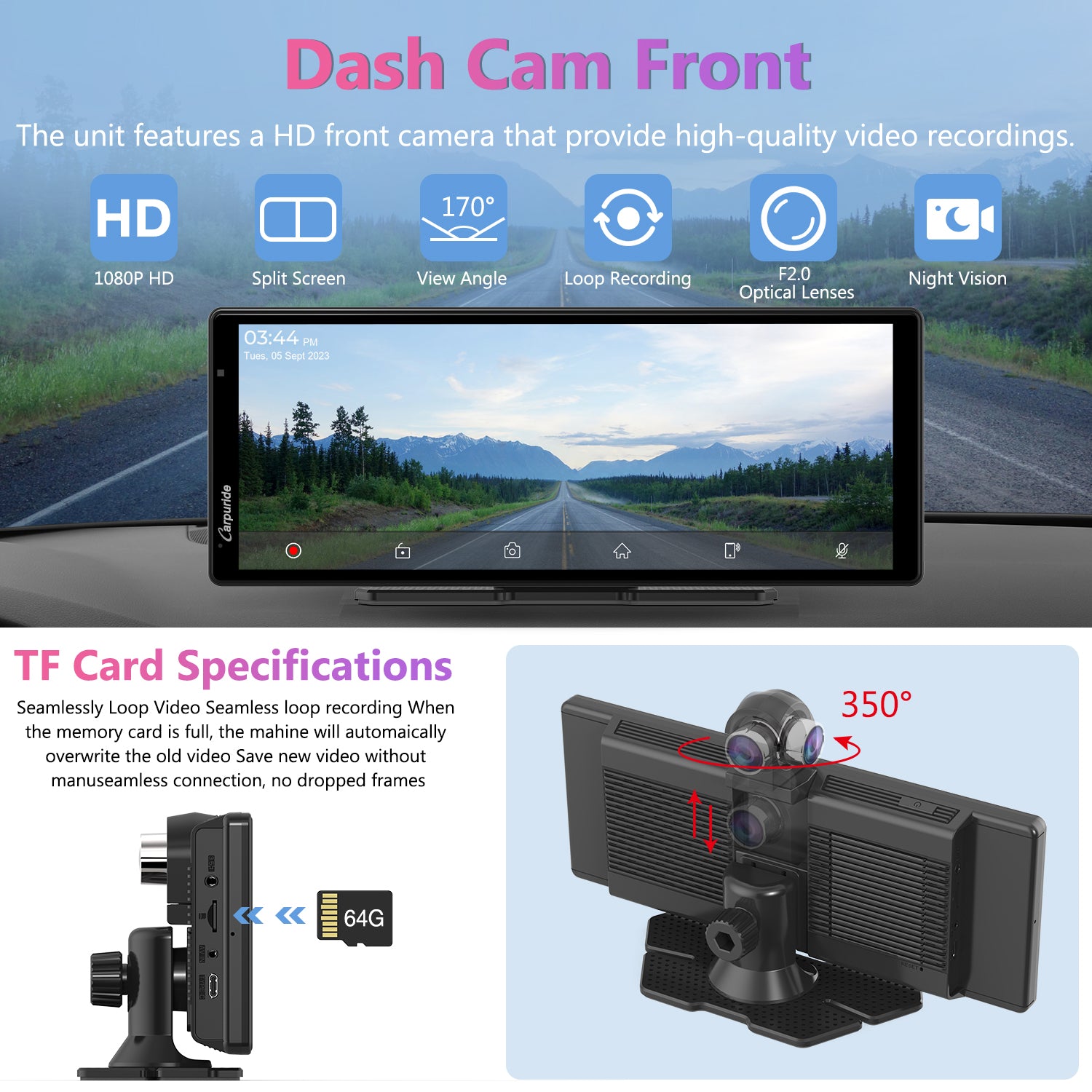 carpuride-car-smart-stereo-w903-display-9-3-zoll-mit-4k-dashcam image 5