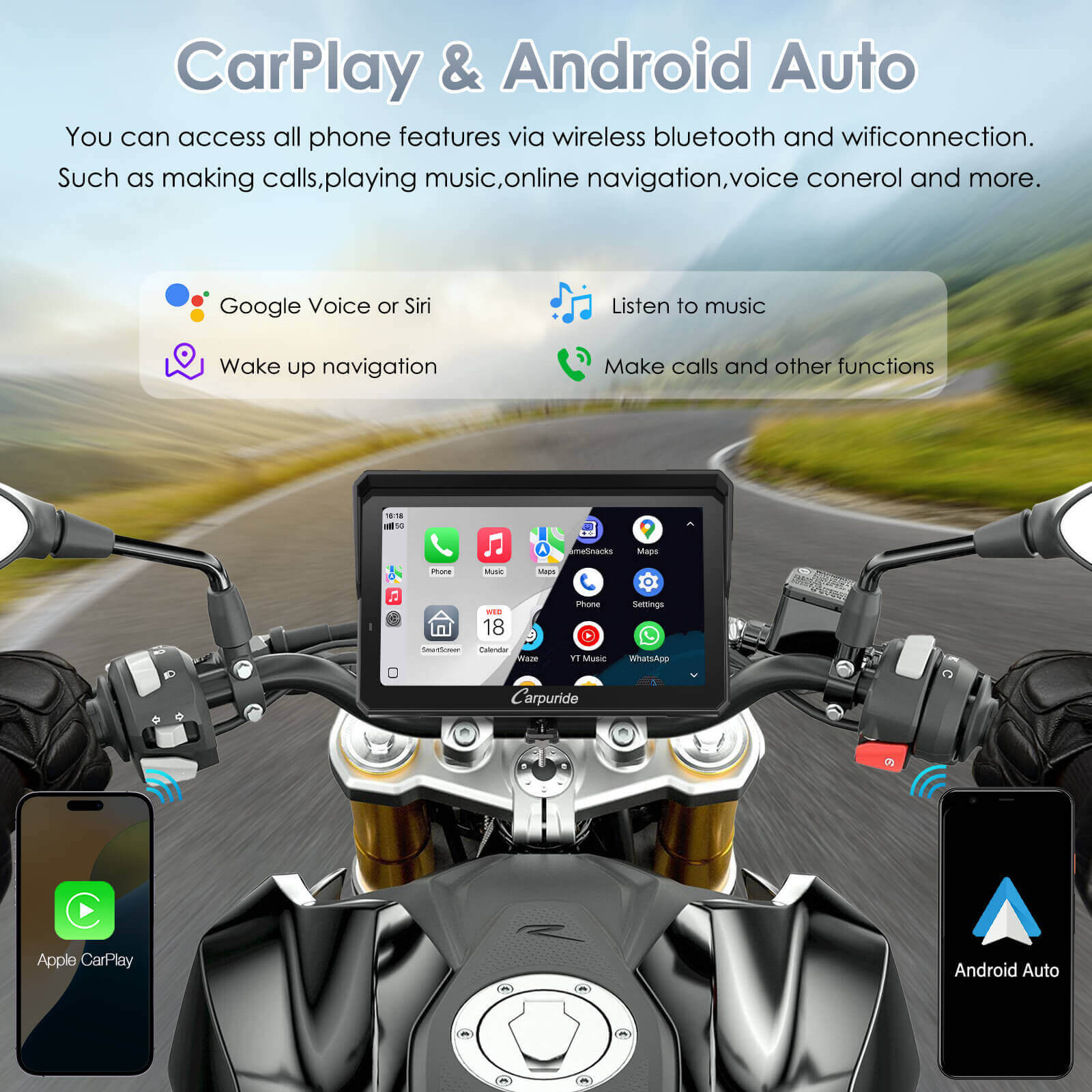 carpuride-702rs-pro-motorrad-display-7-zoll-radar-bsd-sos image 5