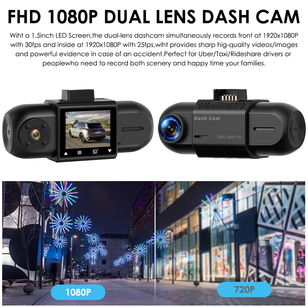 carpuride-m8-dual-lens-dashcam-fhd-1080p-mit-display image 3