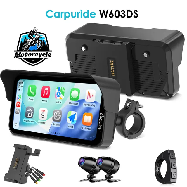 carpuride-w603ds-motorrad-display-6-3-zoll-mit-dashcam image 1