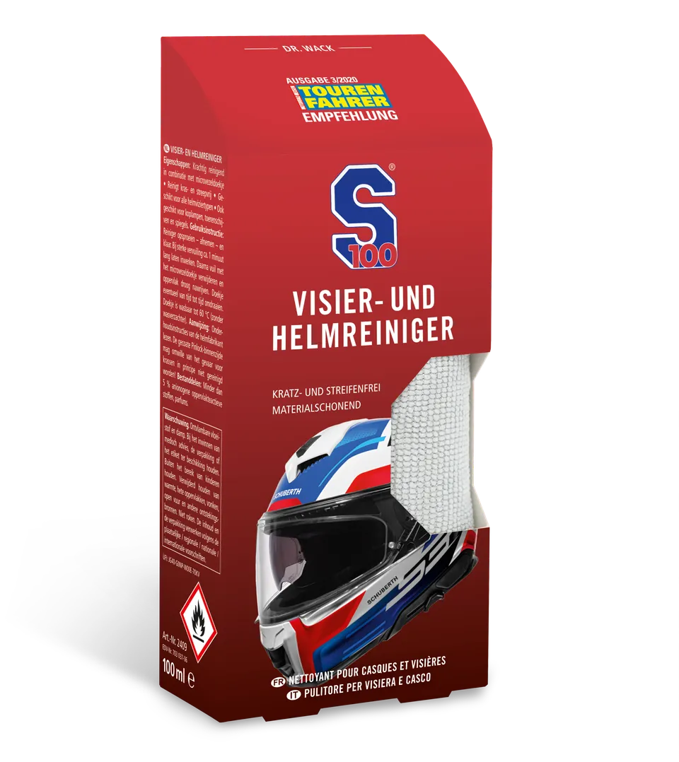 s100-helm-visier-und-helmreiniger-spray-100-ml-mit-tuch image 1