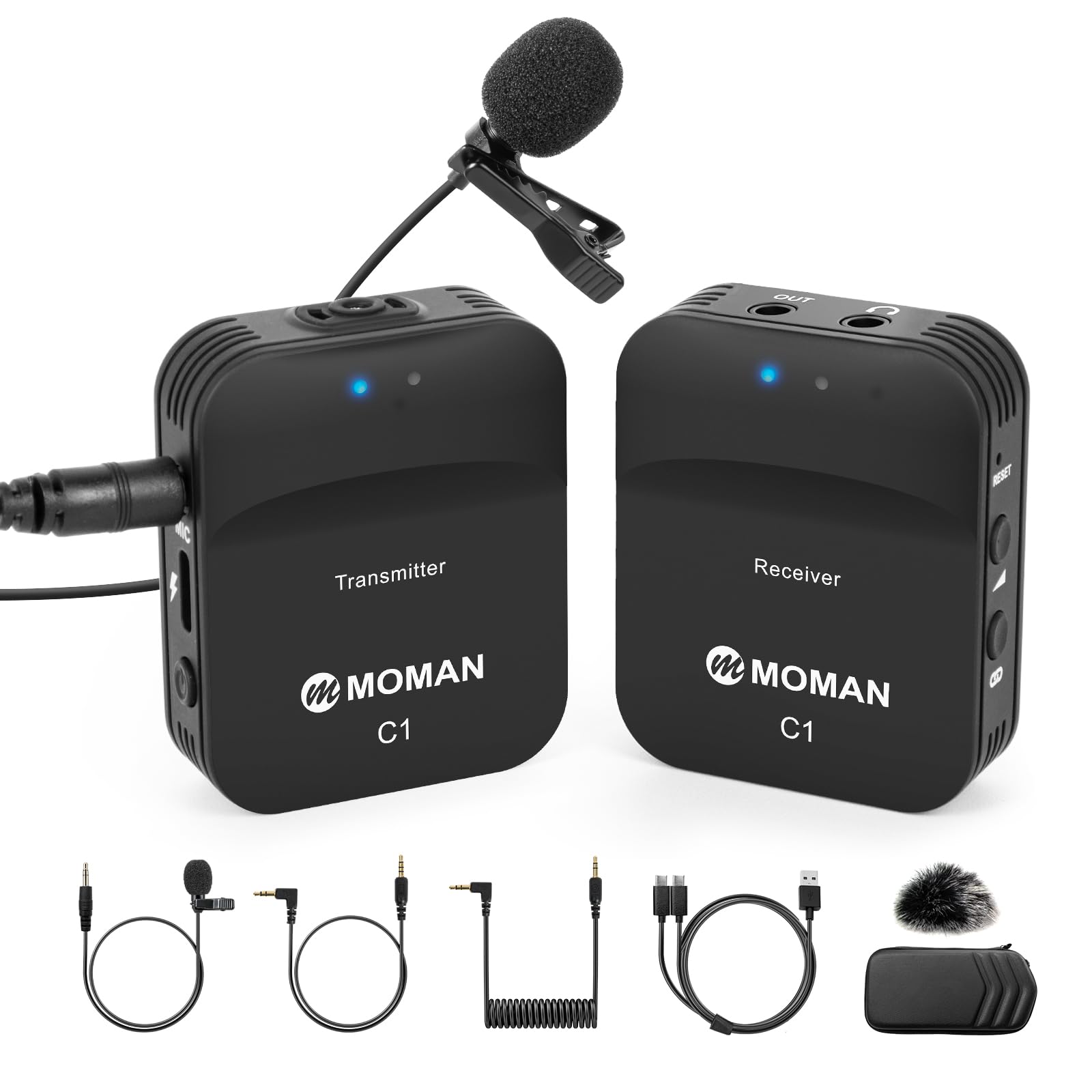 moman-c2x-funkmikrofon-2tx-1rx-ansteckmikrofon-display image 7