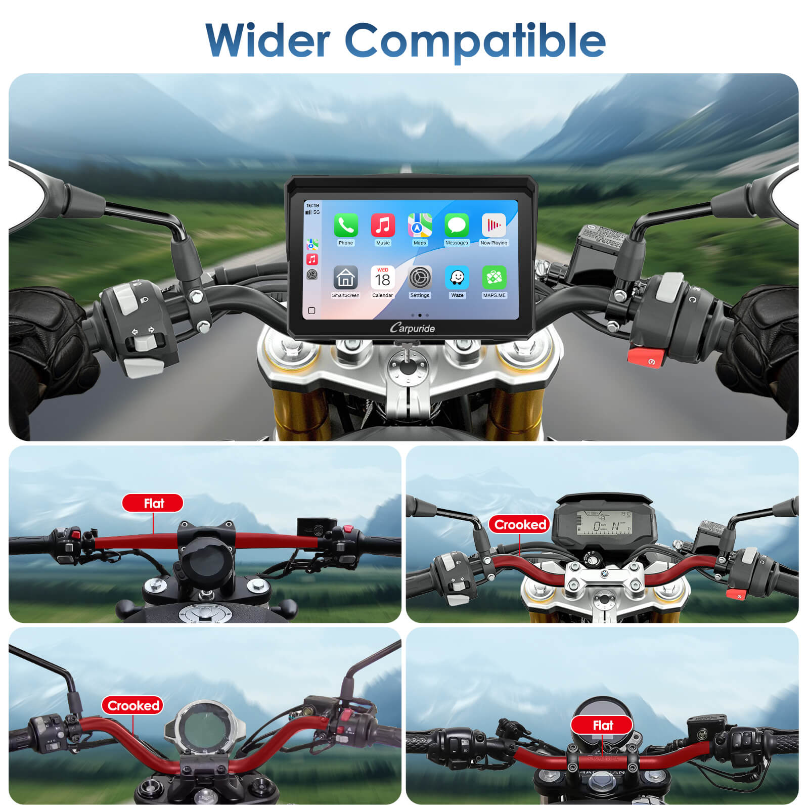 carpuride-w702s-pro-motorcycle-smart-stereo-7-zoll-mit-bm05 image 2