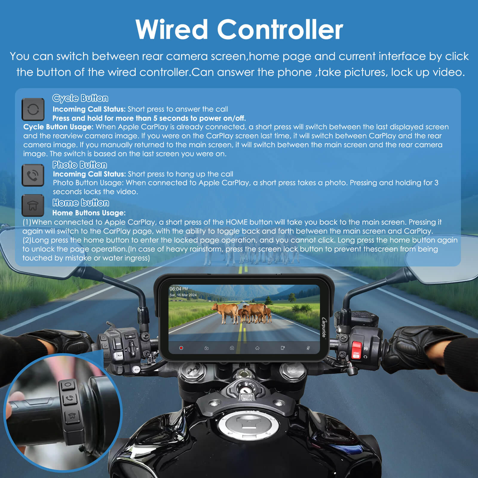 carpuride-w603ds-motorrad-display-6-3-zoll-mit-dashcam image 6