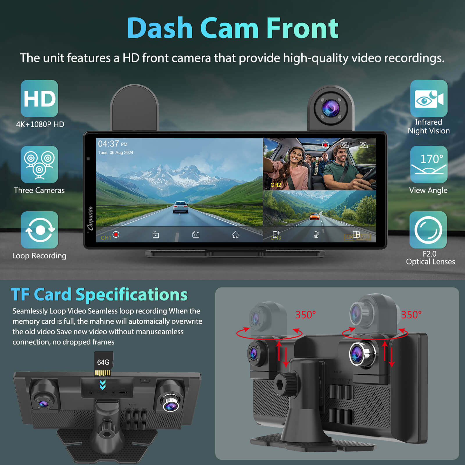 carpuride-w903s-car-smart-stereo-autoradio-9-3-zoll-mit-4k-dashcam image 6