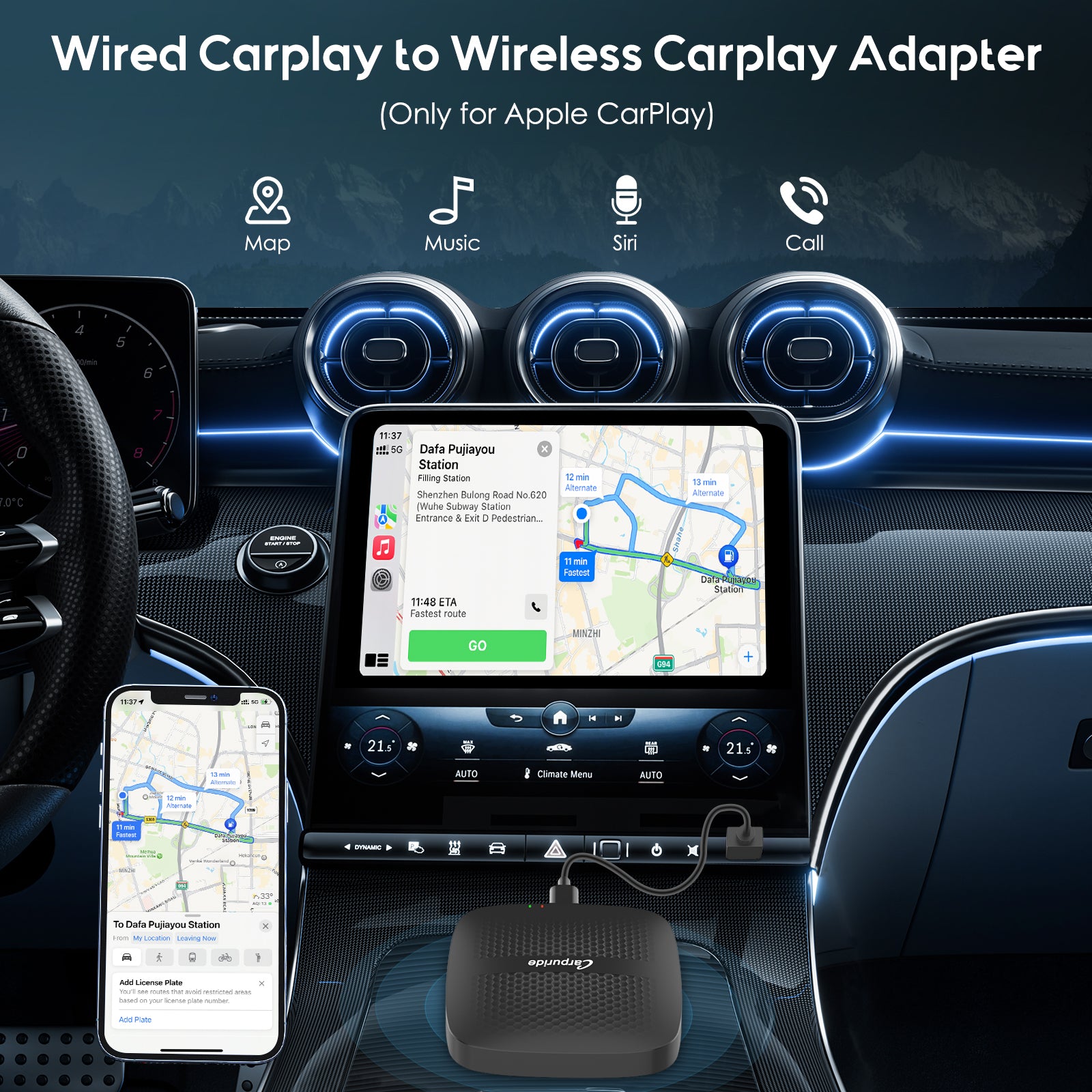 carpuride-h02-magic-box-adapter-wireless-carplay-android-auto image 2