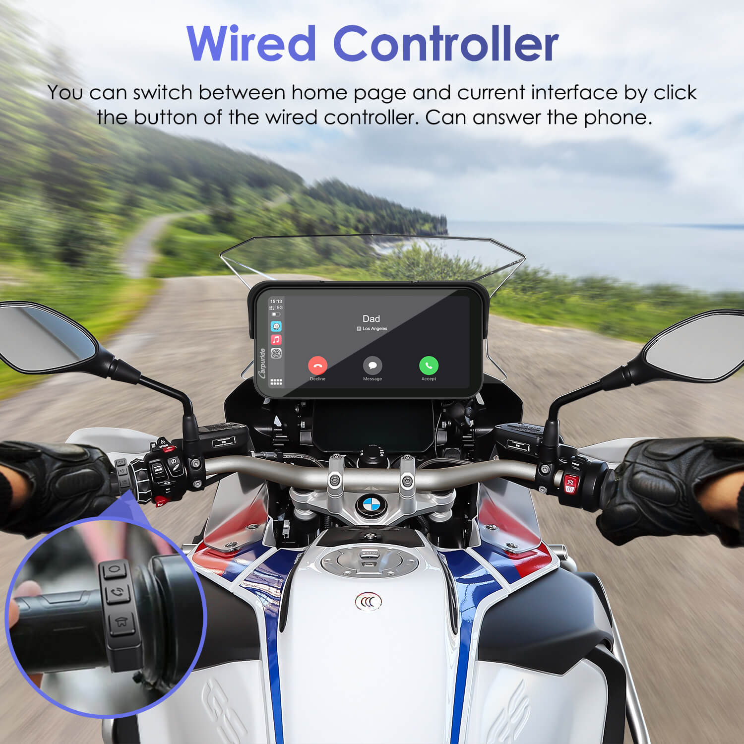 carpuride-w603b-motorrad-display-mit-bmw-halterung-ip67 image 7