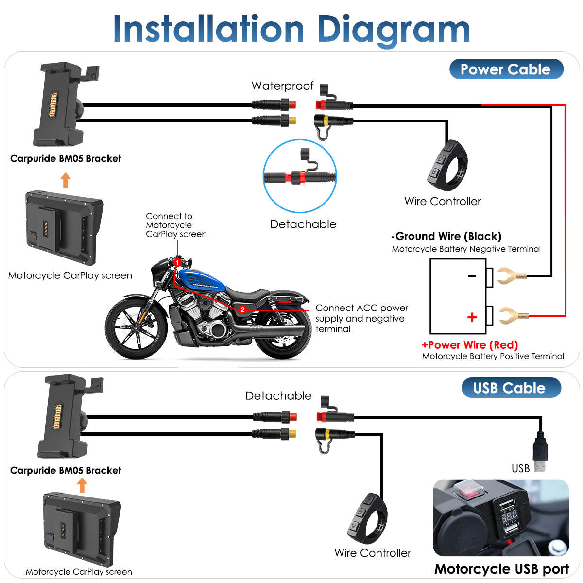 carpuride-w702s-pro-motorcycle-smart-stereo-7-zoll-mit-bm05 image 8