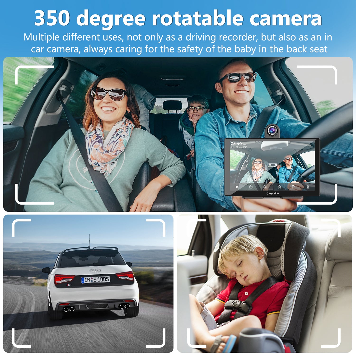 carpuride-w905-carplay-display-9-zoll-mit-4k-frontkamera image 3