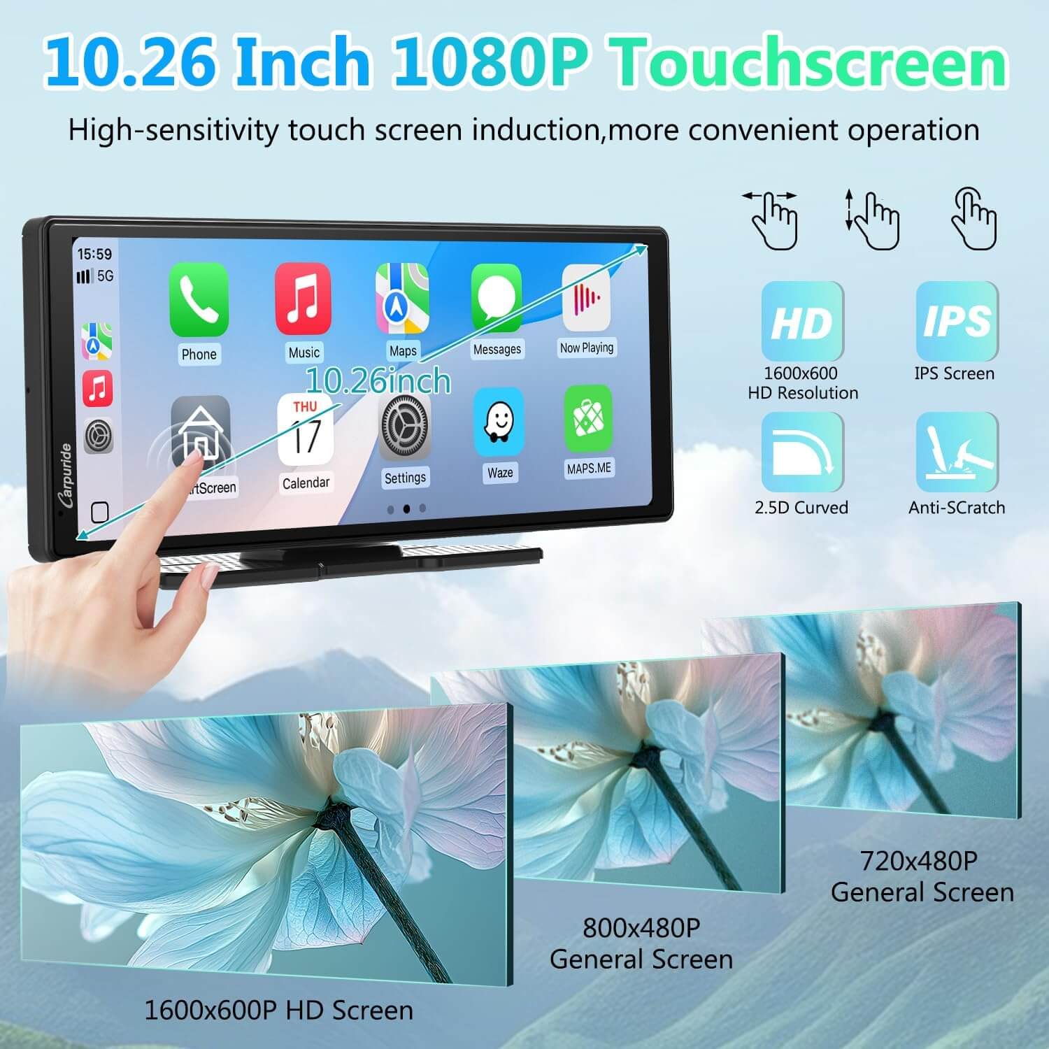 carpuride-v92r-carplay-display-10-26-zoll-kamera-optional image 5