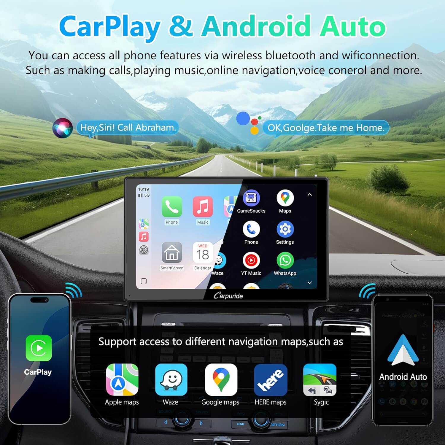 carpuride-car-smart-stereo-v9-autoradio-9-zoll-mit-carplay image 2