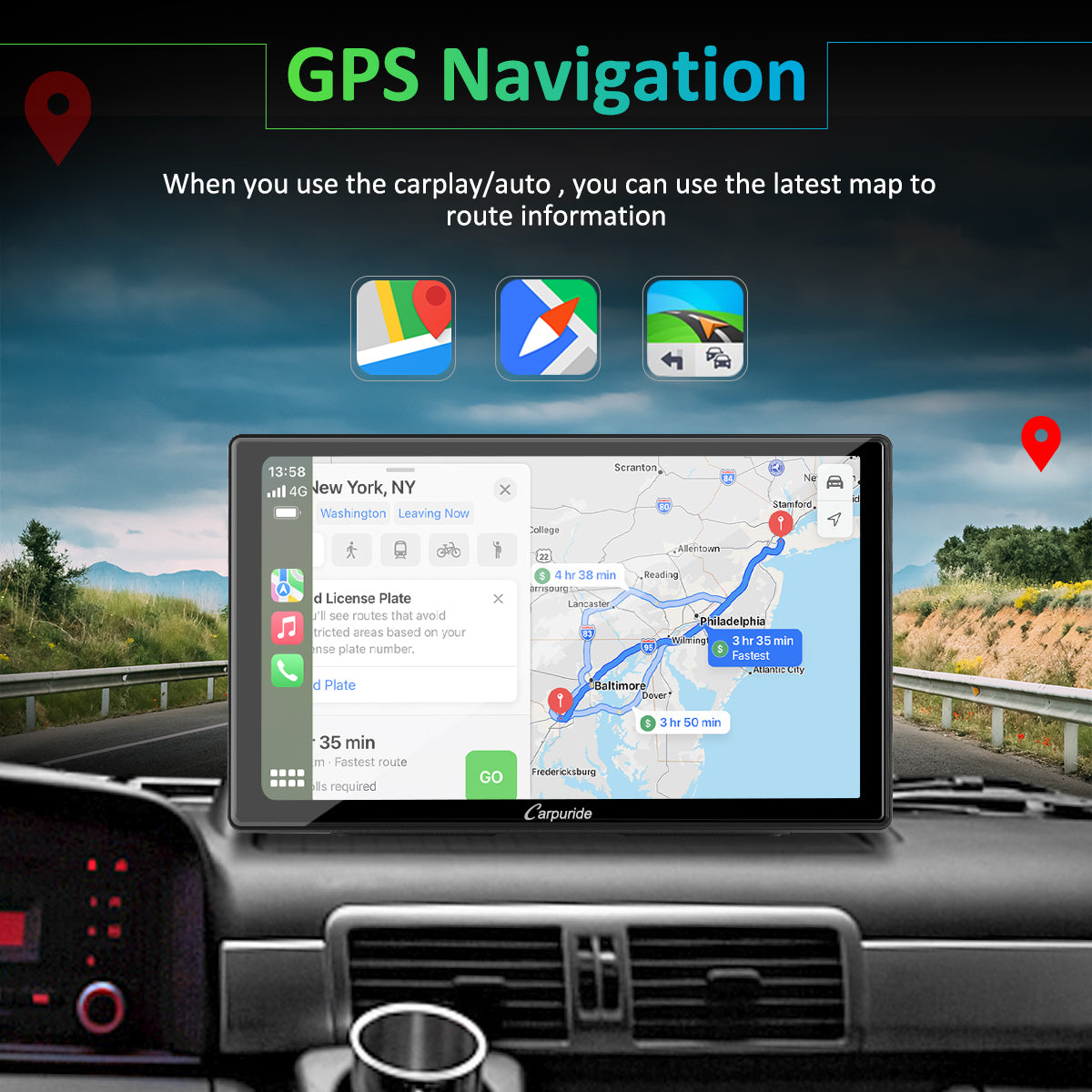 carpuride-9-zoll-auto-display-mit-carplay-lautsprecher image 3