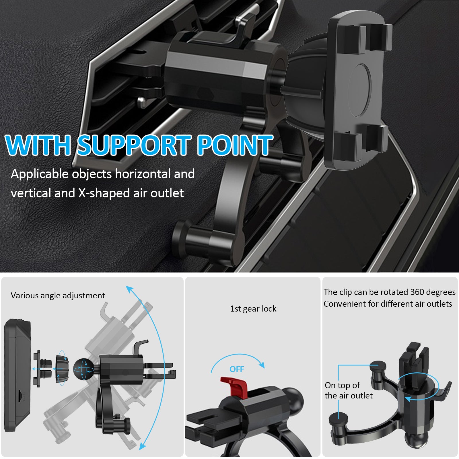 carpuride-accessories-air-outlet-bracket-l-ftungshalterung-auto image 4