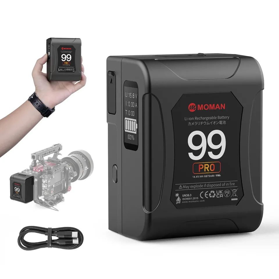 moman-power-99-pro-v-mount-akku-99wh-mit-oled-zeitanzeige image 1