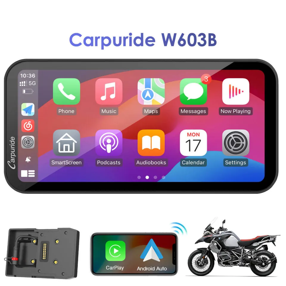 carpuride-w603b-motorrad-display-mit-bmw-halterung-ip67 image 1