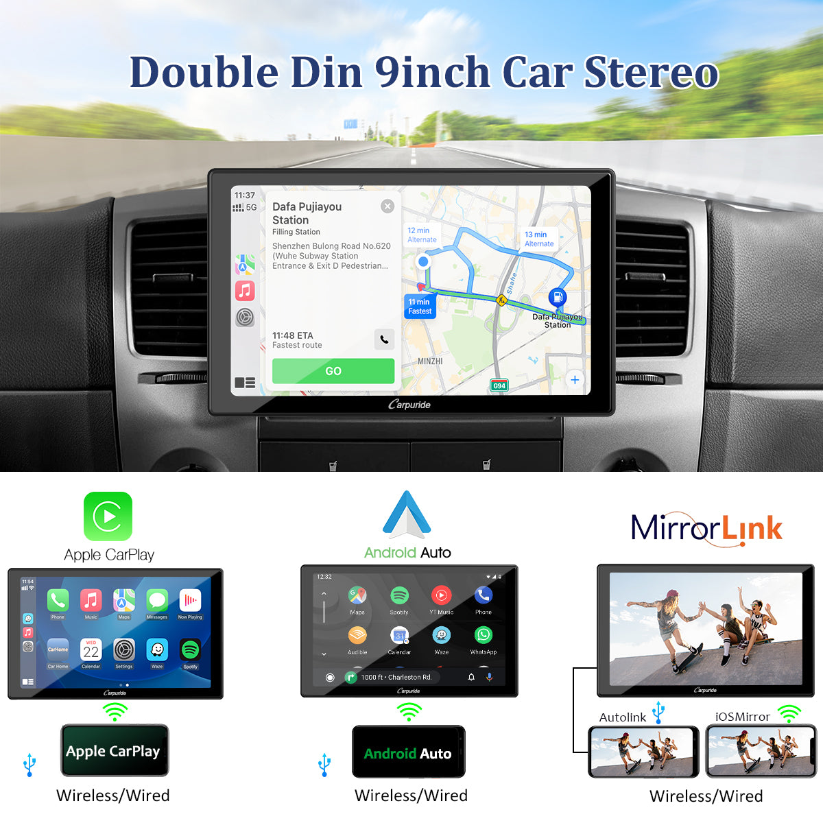 carpuride-car-smart-stereo-yt09s-autoradio-9-zoll-2-din image 2