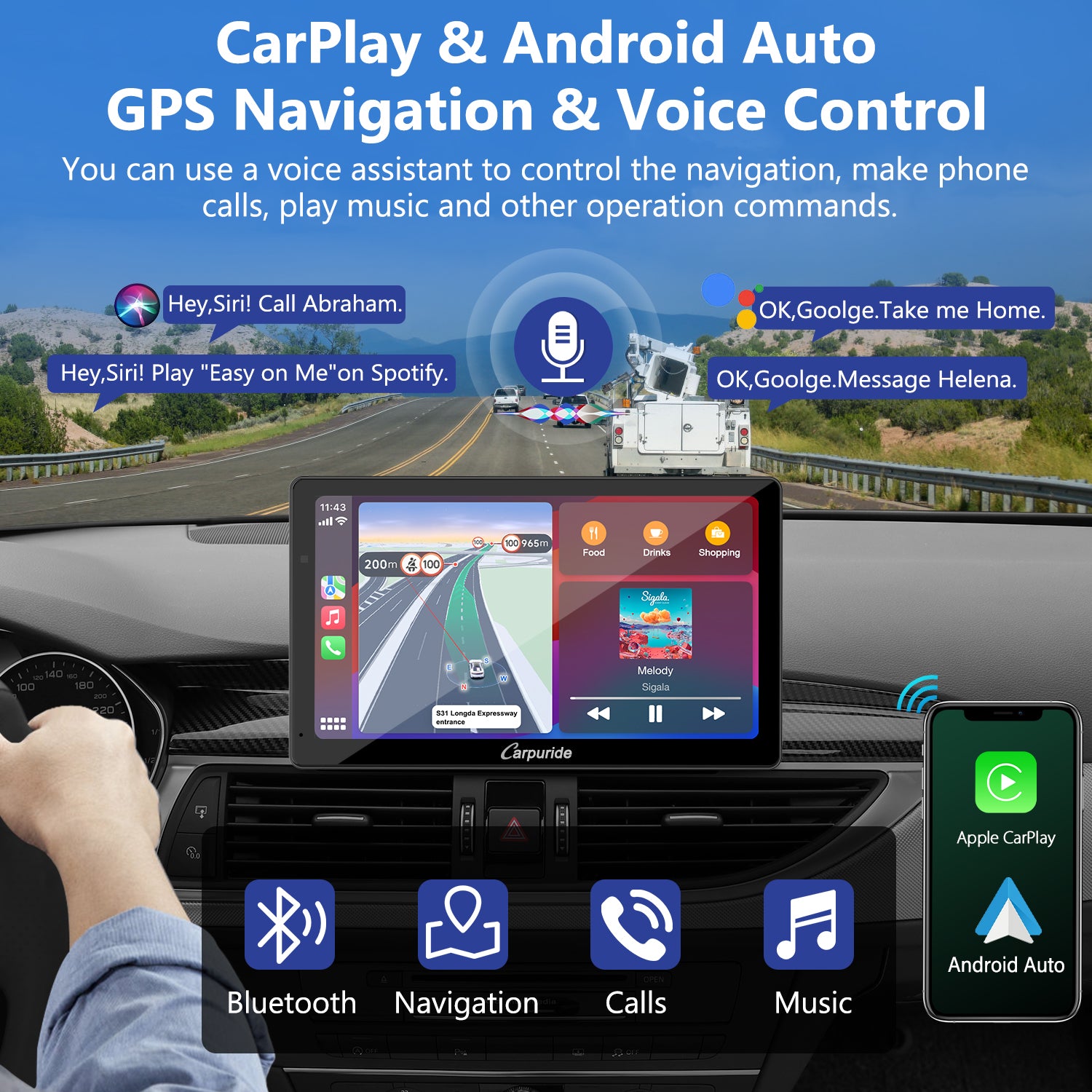 carpuride-car-smart-stereo-w703-7-zoll-carplay-display image 2