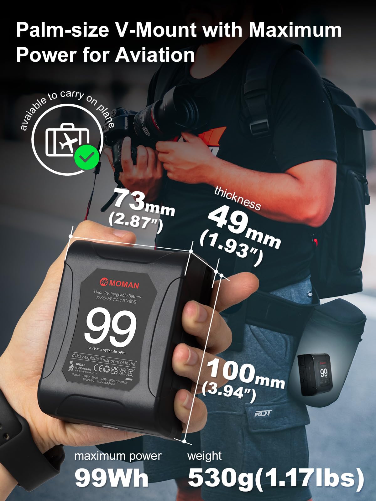 moman-power99-v-mount-akku-99wh-65w-usb-c-d-tap-200w image 2
