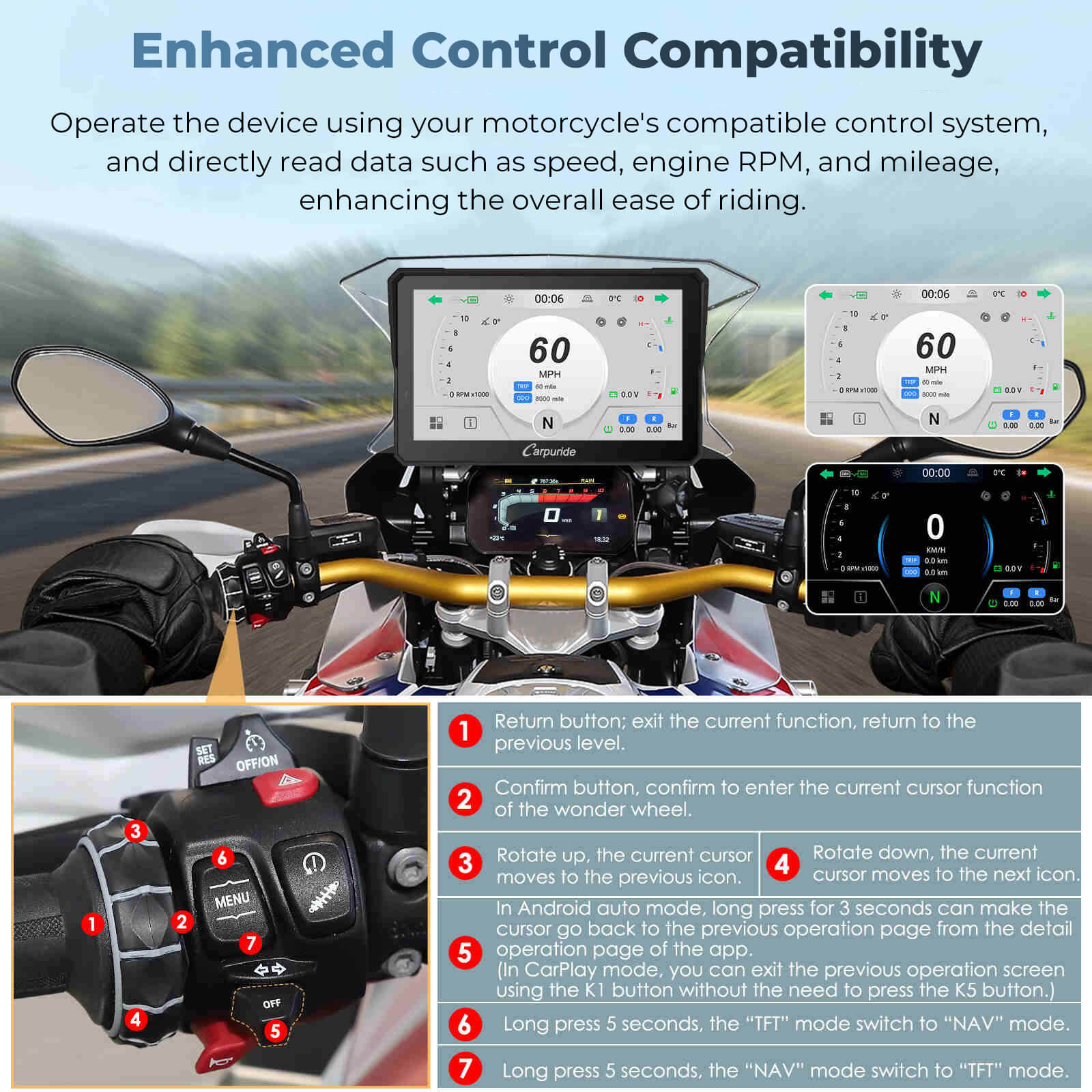 carpuride-motorcycle-smart-stereo-w702bs-motorrad-display-7-zoll-wonder-wheel image 2