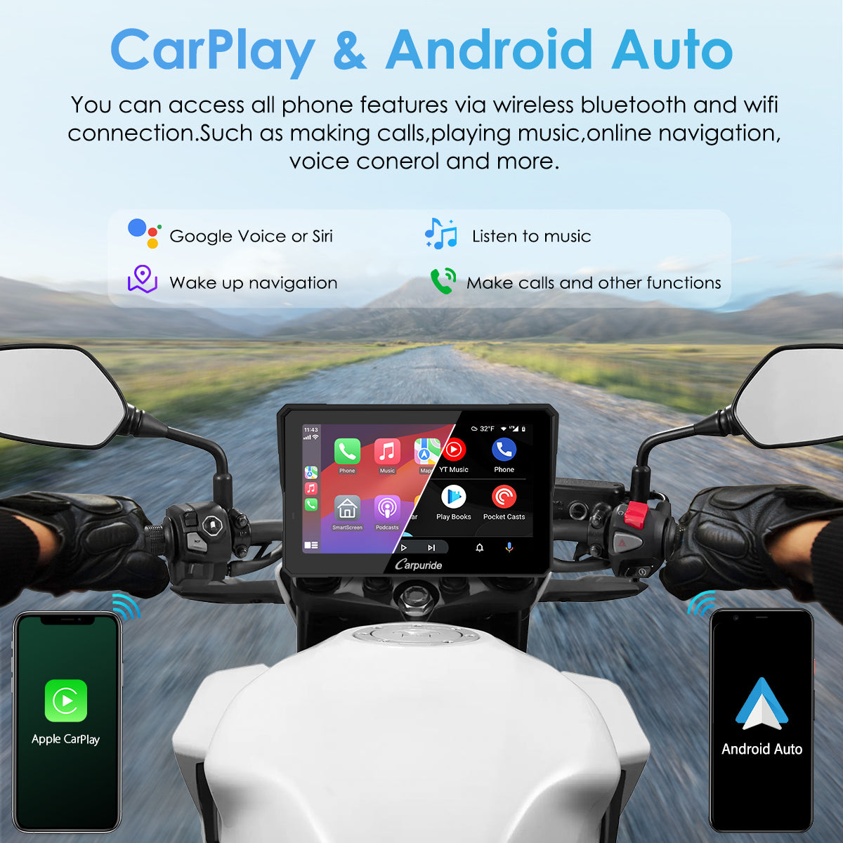 carpuride-w502-pro-motorcycle-smart-stereo-display-5-zoll-mit-tpms image 3