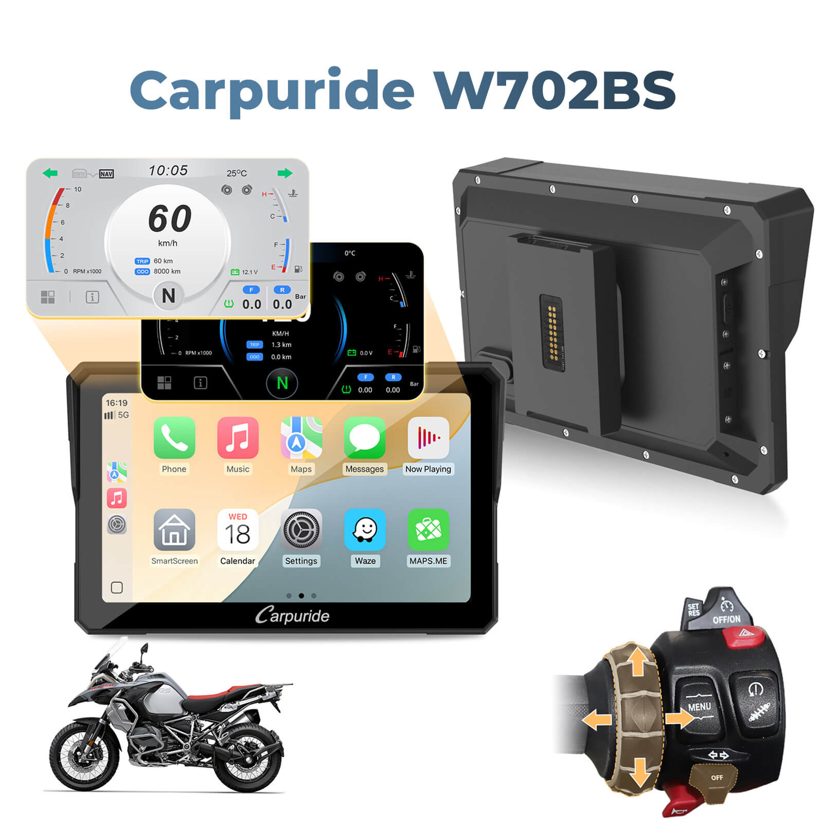 carpuride-motorcycle-smart-stereo-w702bs-motorrad-display-7-zoll-wonder-wheel image 1