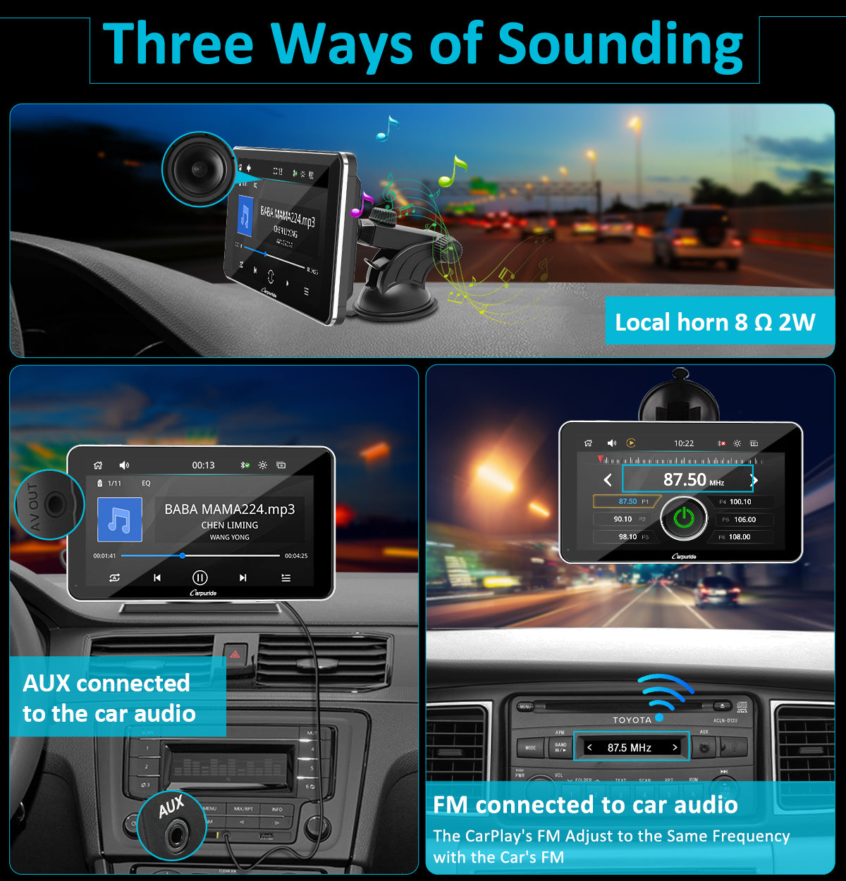 carpuride-car-smart-stereo-autoradio-7-zoll-silber-rahmen-carplay image 6