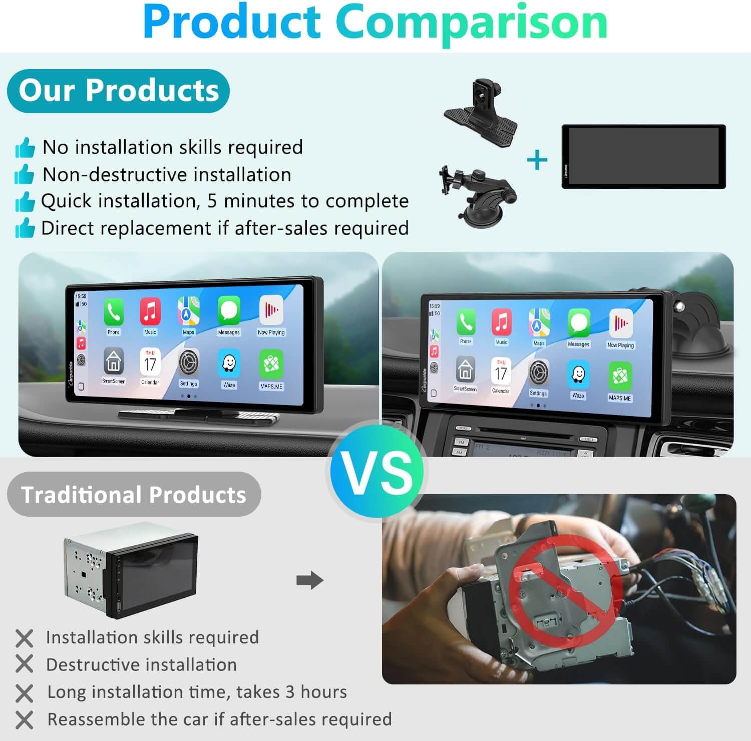 carpuride-v92r-carplay-display-10-26-zoll-kamera-optional image 7