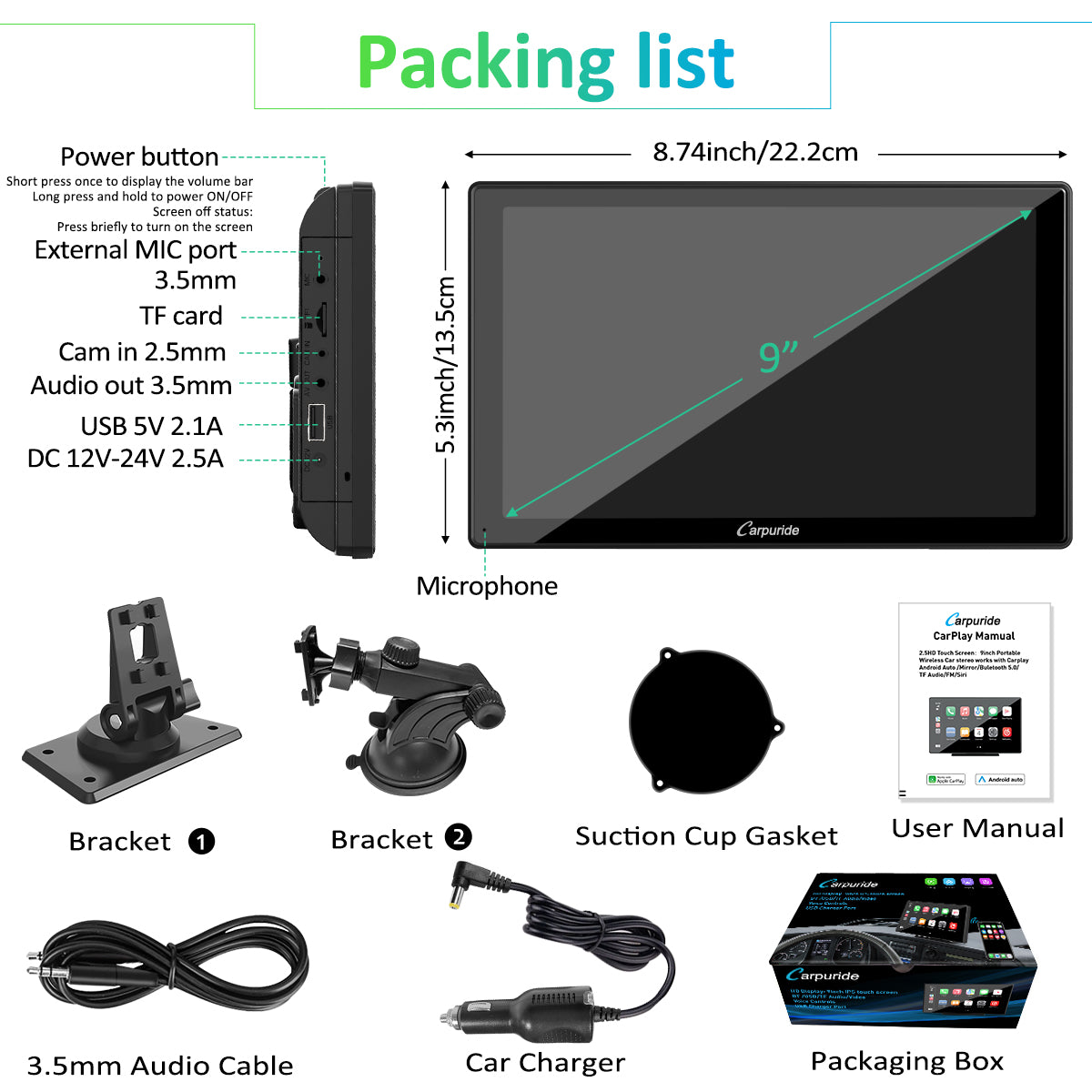 carpuride-w901-9-zoll-auto-radio-carplay-android-auto image 7