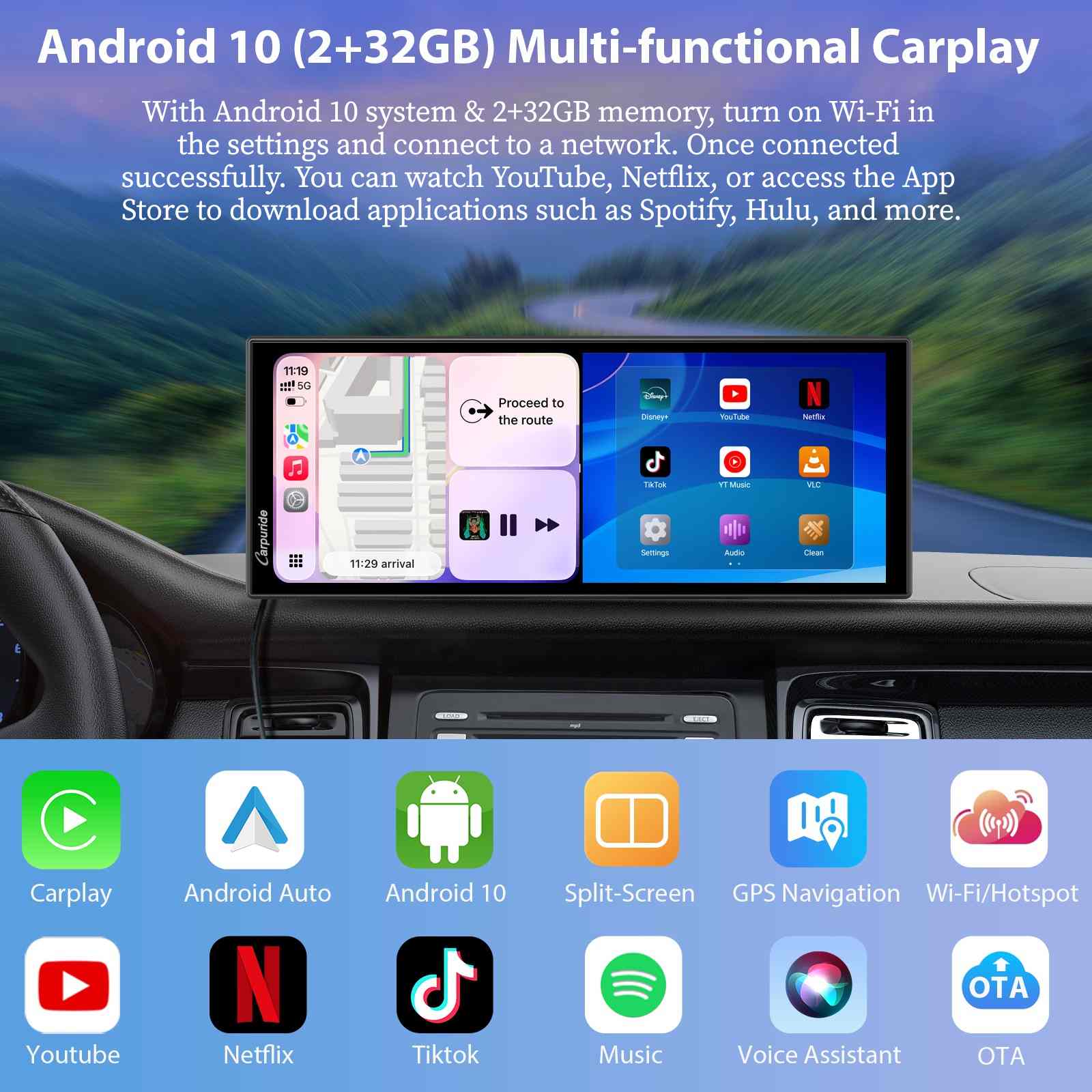 carpuride-w125p-car-smart-stereo-autoradio-11-26-zoll-android-10 image 3