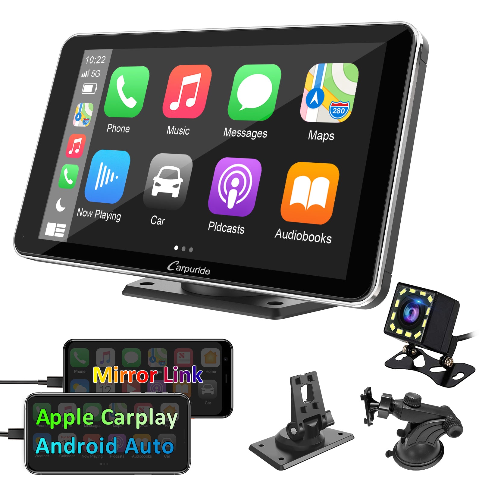 carpuride-car-smart-stereo-autoradio-7-zoll-silber-kamera image 1