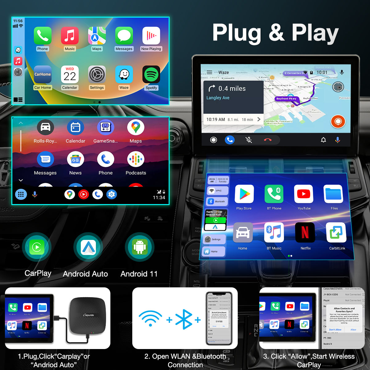 carpuride-h01-3in1-ai-box-android-11-carplay-adapter image 3