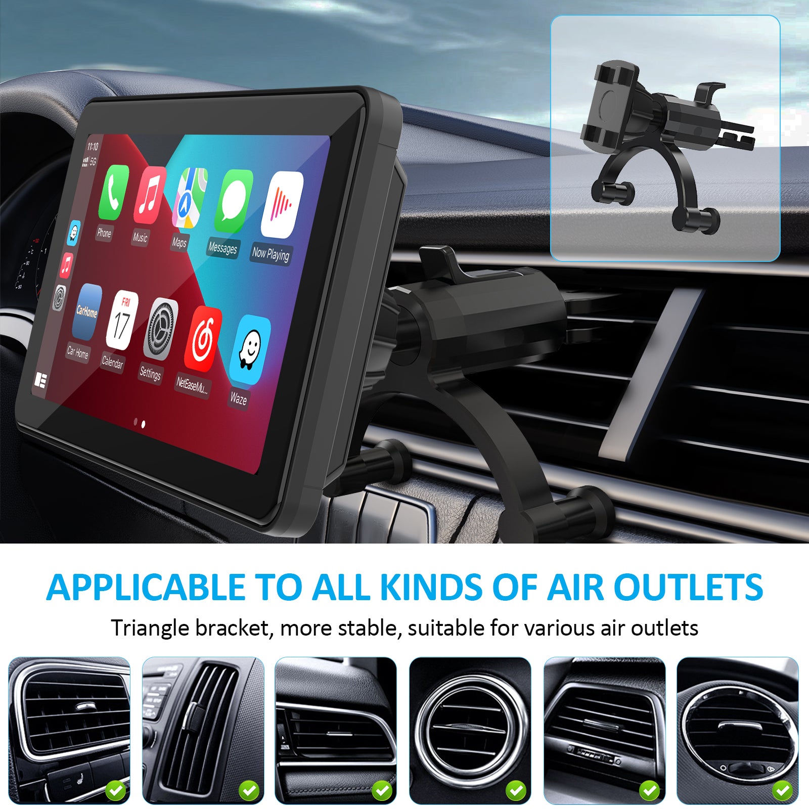carpuride-accessories-air-outlet-bracket-l-ftungshalterung-auto image 6