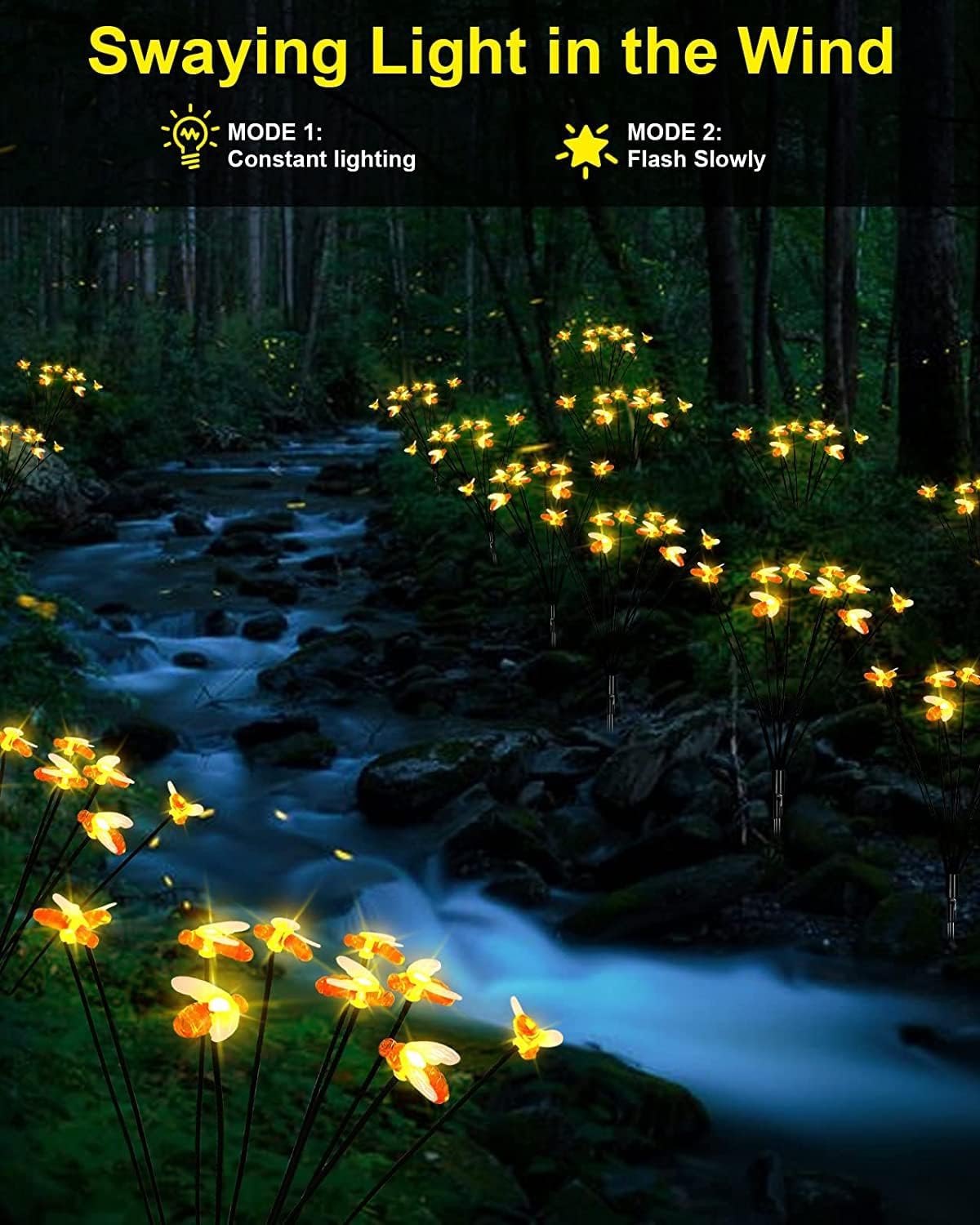 moman-firefly-solarleuchte-biene-4er-pack-8-led-wasserdicht image 2