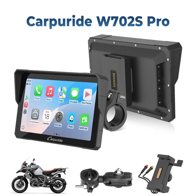 carpuride-w702s-pro-motorcycle-smart-stereo-7-zoll-mit-bm05 image 1