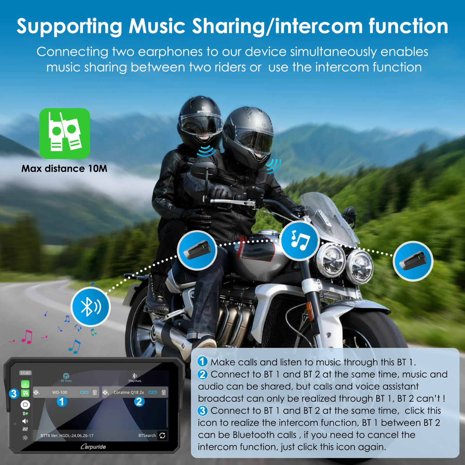 carpuride-motorcycle-smart-stereo-w602s-pro-motorrad-display-6-zoll image 6