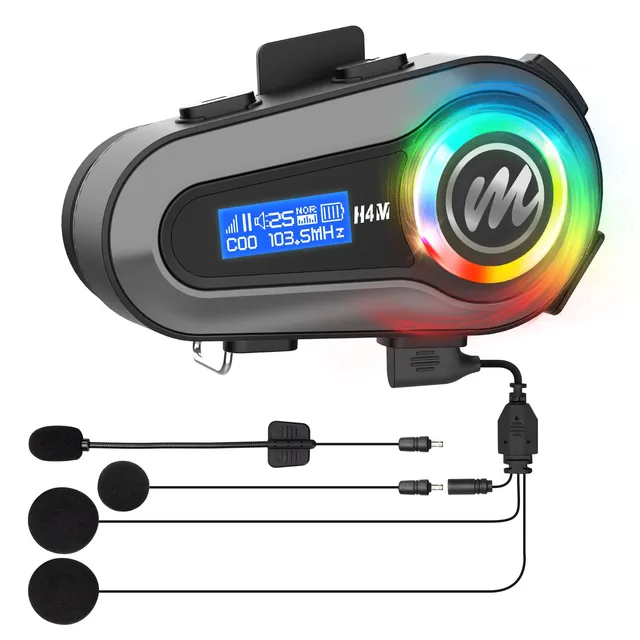 moman-h4m-helm-headset-bluetooth-lcd-fm-radio-ipx6 image 1