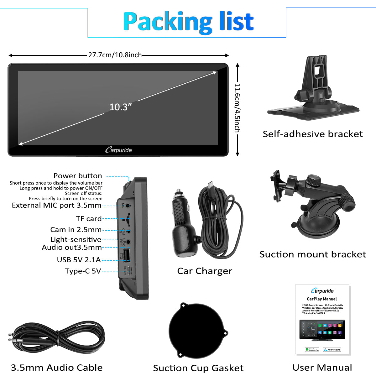 carpuride-w103-auto-display-10-3-zoll-carplay-android image 8