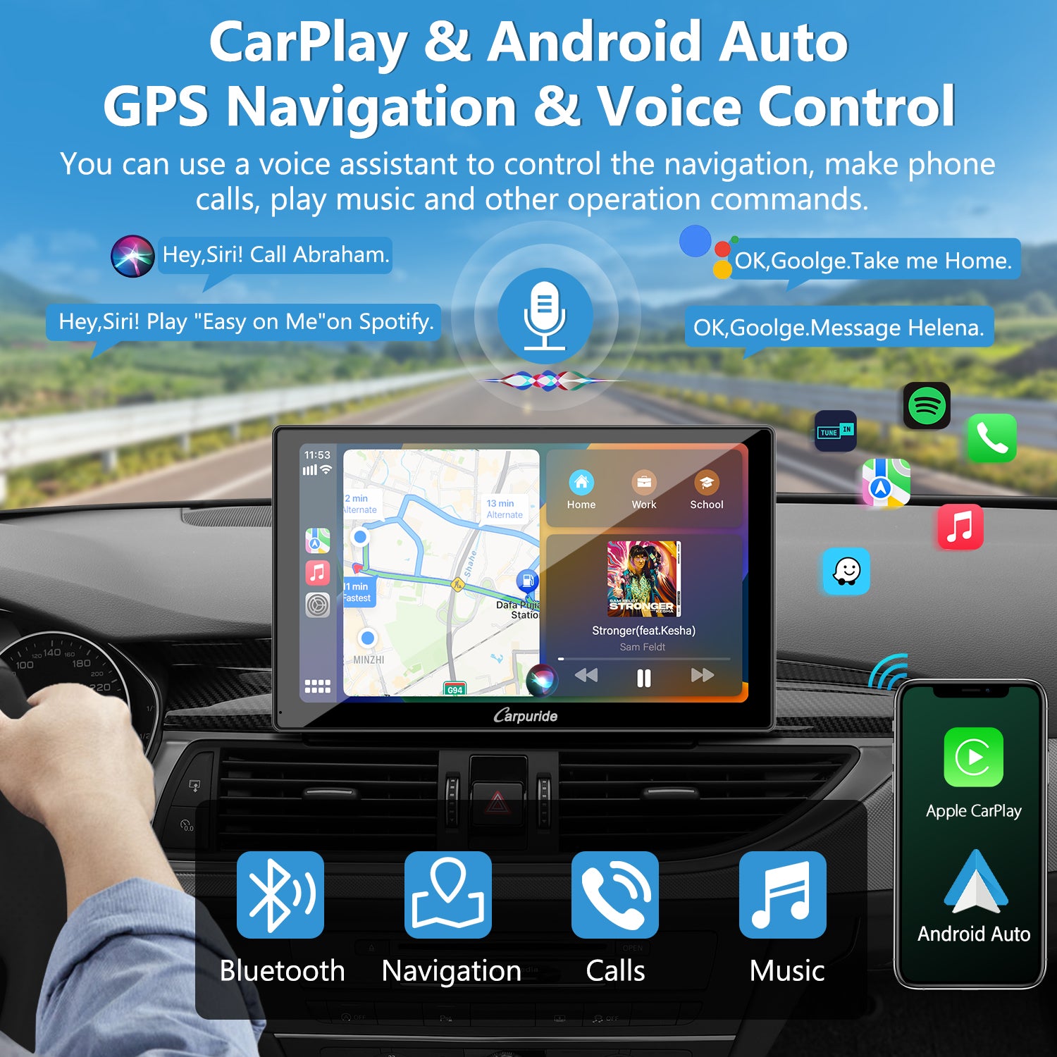 carpuride-w905-carplay-display-9-zoll-mit-4k-frontkamera image 2