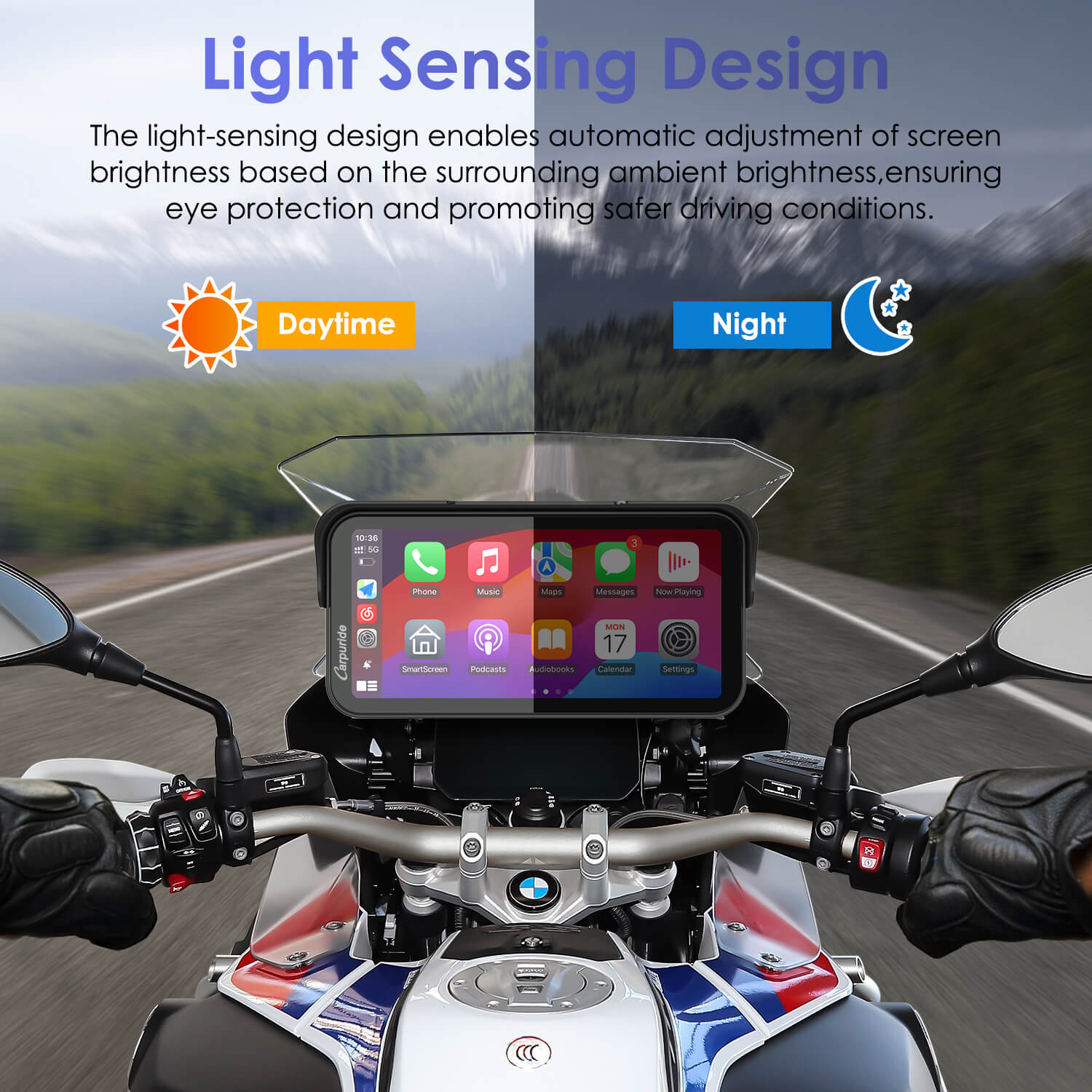 carpuride-w603b-motorrad-display-mit-bmw-halterung-ip67 image 6