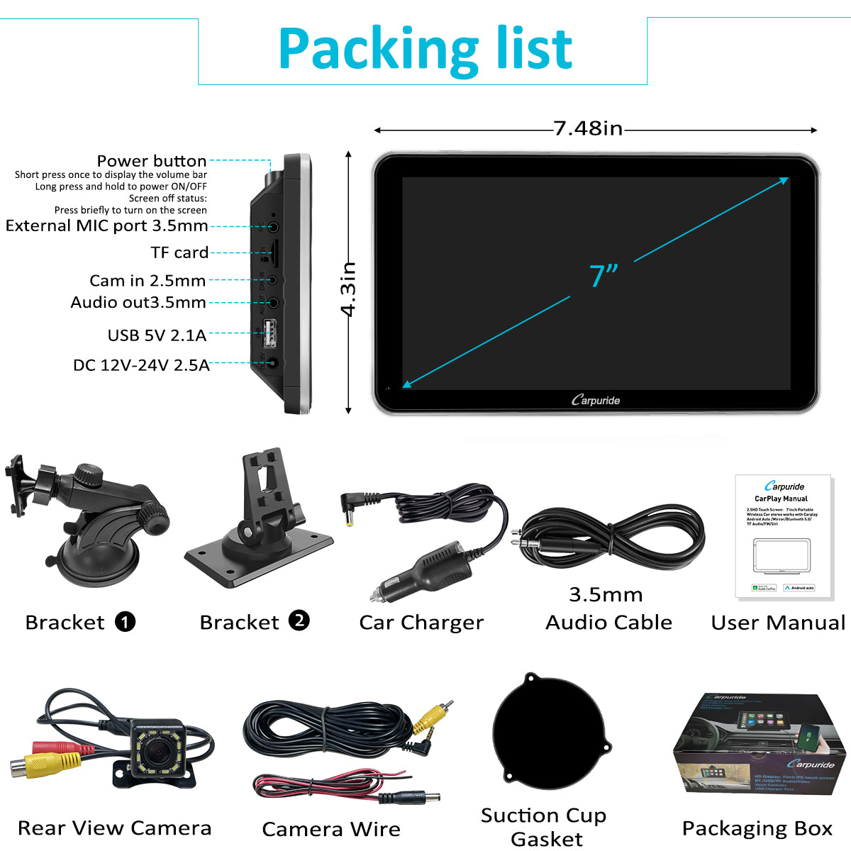carpuride-car-smart-stereo-7-zoll-ips-touch-carplay-silber image 8