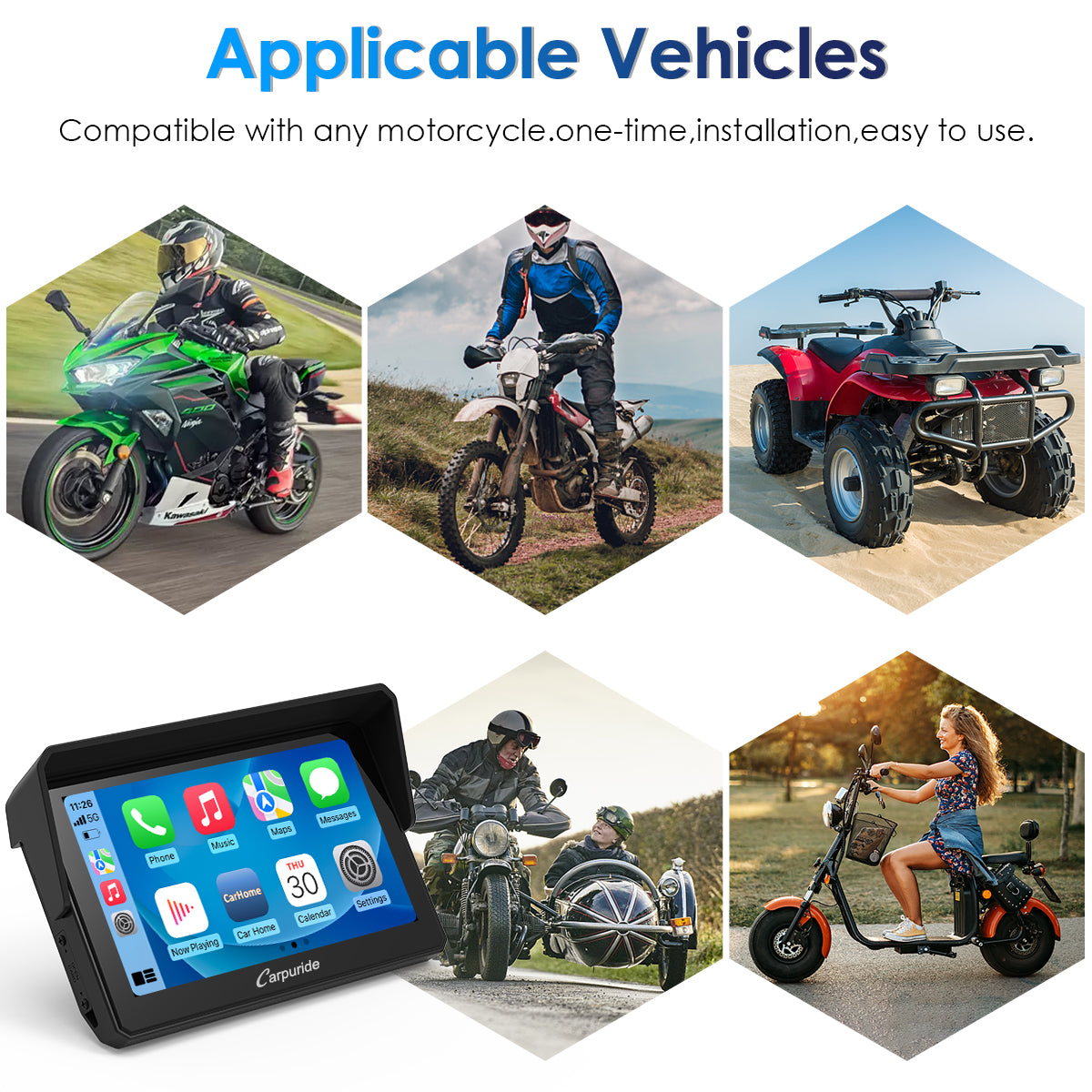 carpuride-w502-motorrad-stereo-carplay-5-zoll-ip67 image 8
