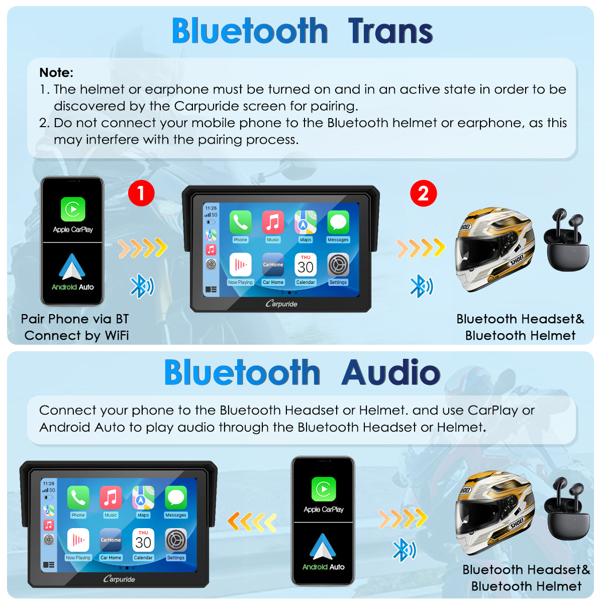 carpuride-w502-motorrad-stereo-carplay-5-zoll-ip67 image 3