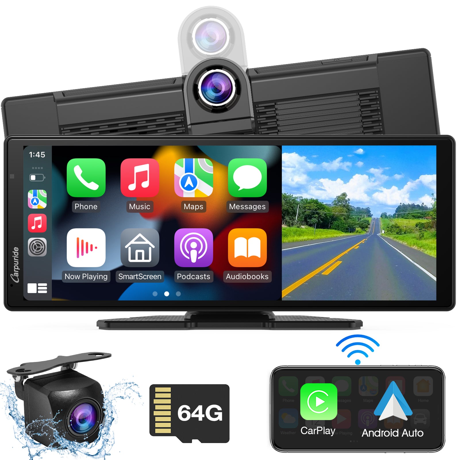 carpuride-w903-car-smart-stereo-display-9-3-zoll-dual-kamera image 2
